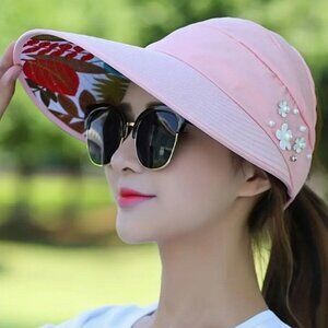 Penelope Skye Pink Wide Brim Sun Visor Style Hat Gift Packaged
